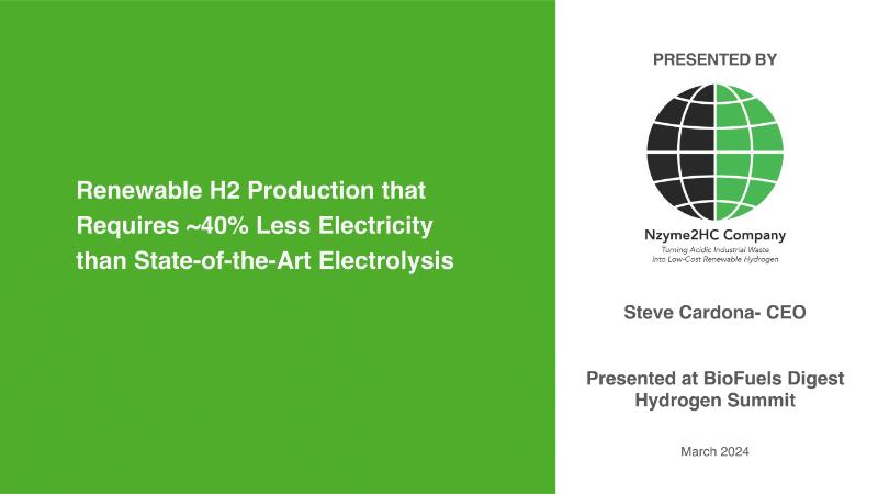 The Digest’s 2024 Multi-Slide Guide to Nzyme2HC and Renewable H2 Production