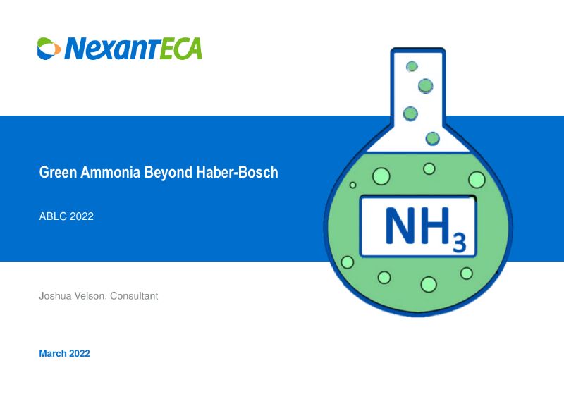 A Third Way for Green Ammonia?: The Digest’s 2022 Multi-Slide Guide to NexantECA