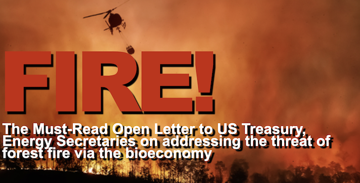 Fire! Open Letter to US Treasury, Energy Secretaries on addressing the threat of forest fire via the bioeconomy